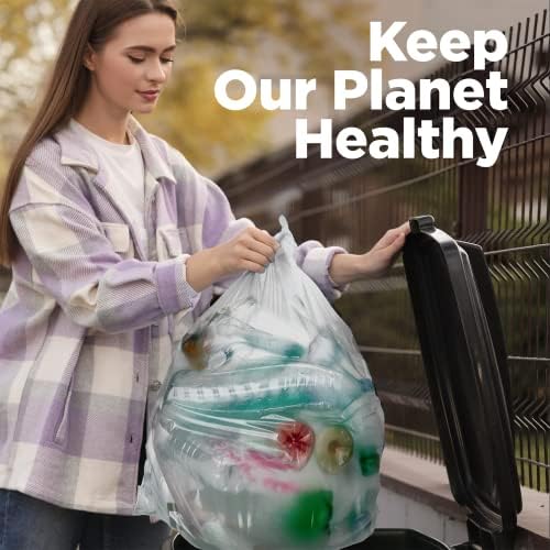 Sacos de lixo de 40-45 galões, sacos de lixo transparentes de 38 x 46 - lata de lixo industrial ao ar livre para comercial, zeladoria, gramado, folha e empreiteiros - feitos nos EUA
