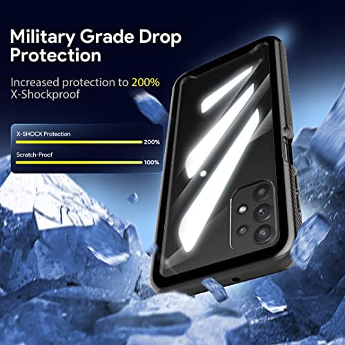 Hatoshi Samsung Galaxy A32 5G Caso com protetor de tela embutido, [grau militar] Proteção de proteção pesada à prova de choque de corpo inteiro