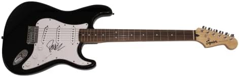 Pat Monahan assinou autógrafo em tamanho grande Black Fender Stratocaster Guitar Electric B W/ James Spence JSA Autenticação