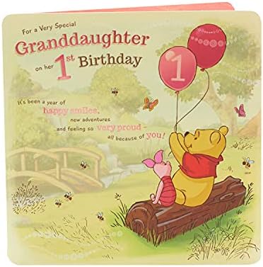 Reino Unido Neta do 1º cartão de aniversário - Winnie the Pooh 1º cartão de aniversário - 1º cartão de aniversário