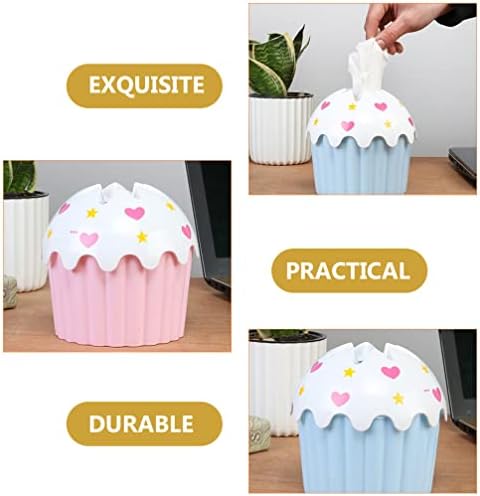 Didiseaon Desktop Decor Box Caixa de lenço de lenço: 3pcs Ice Cream Forma de sorvete Facial Tissue Paper Holder Dispensador de guardana