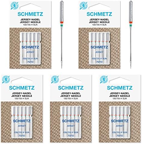 25 Schmetz Jersey Ball Point Sewing Machine agulhas 130/705 H TAMANHO SUK 70/10