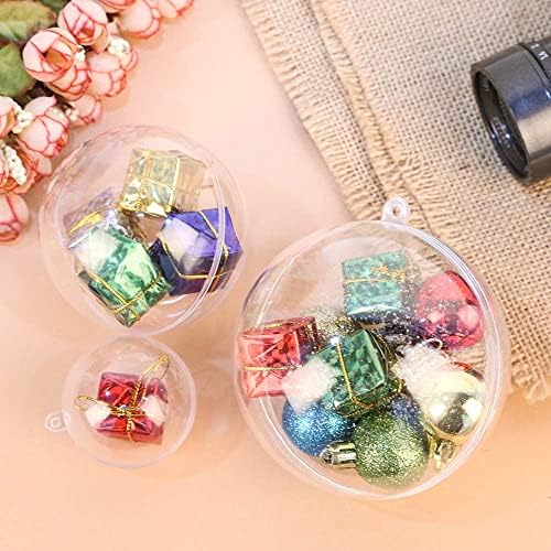 20pcs 80mm Bolas de ornamento Bolas de decoração de Natal, ornamentos de plástico transparente Bola de ornamentos, bolas de plástico transparente de bricolage para o Natal, Ano Novo, Decoração de Casa de Casamento