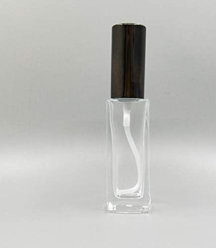 5 PCs 10ml mini garrafas de spray de vidro reabastecíveis vazias com pulverizador de névoa fina e maquiagem quadrada de maquiagem