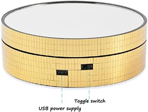 Armazém giratória do suporte de exibição, 360 graus de plataforma giratória motorizada elétrica, plataforma giratória do suporte de bolo rotativo para exibição de jóias de jóias Bolsa de perfume, b