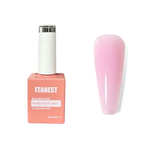 Gel de borracha FZANESS para unhas, base de unhas de gel de cor clara e colorida, casaco de base de borracha elástica,