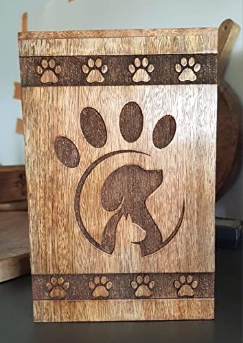 Artisenia Wooden Pet Memorial Cremação Cremação Urnas para Ashes Pet Dog Urna Wood Box Urns para cães de gato cinzas | Memoriais