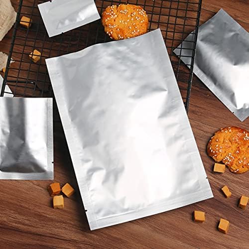 Bestonzon Sacos de alumínio de alumínio, sacos mylar com absorvedores de oxigênio Mylar Bags para armazenamento de alimentos Mylar Bags 100pcs folha plana