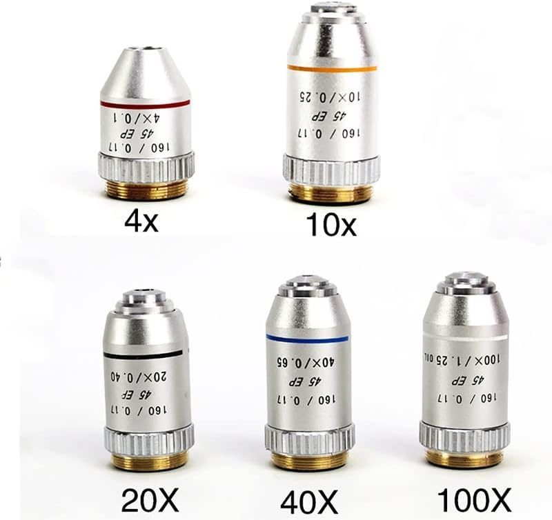 Kit de acessórios para microscópio para adultos 4x/10x/20x/40x/100x semi-planal lente objetiva achromatic lente 195 mm Consumíveis