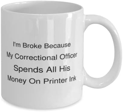 Oficial Correcional Caneca, estou sem dinheiro porque meu oficial correcional gasta todo o seu dinheiro em tinta da impressora, idéias
