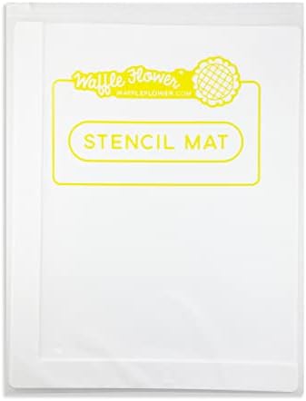 Waffle Flower Stencil tax - tapete de artesanato de silicone branco fosco com bolsa de armazenamento para mistura de tinta.