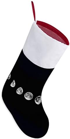 Fases da lua personalizadas meias de Natal em casa lareira de árvore de Natal