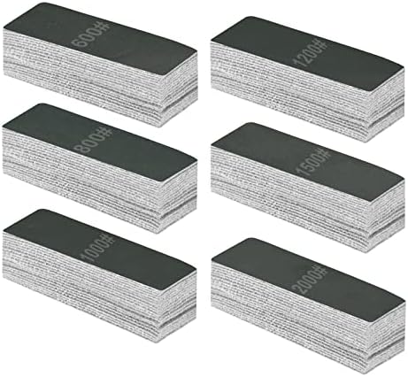 Papéis de areia de 6 grãos finos-600， 800， 1000， 1200， 1500， 2000-120pcs para mini kit de lixadeira 3.5 *1 ', papel