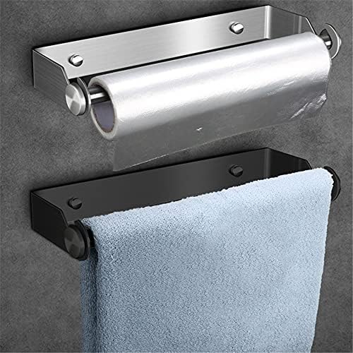 N/A Aço inoxidável papel toalheiro de toalheiro sem punção de papel de parede de parede montado em papel de papel para a cozinha do banheiro