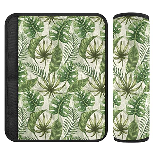 Palm Tree Green Folhas Tampas de assento do carro para crianças bebês 2 PCs tiras de assento de carro almofadas de