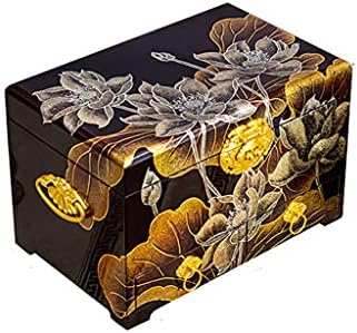XJJZS Caixa de armazenamento de tesouro de madeira vintage Organizador da caixa de economia da caixa de salvamento da caixa de salvamento