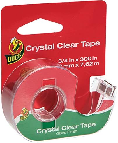 Fita Crystal Clear da marca de pato, 3/4 x 300 polegadas, brilho transparente, 4 rolos