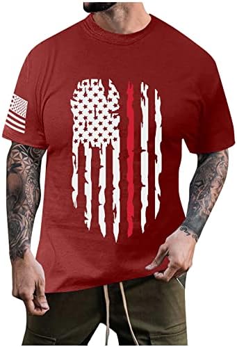 T-shirt de 4 de julho para homens, camiseta gráfica de manga curta Estrelas de bandeira americana e listras de camiseta de