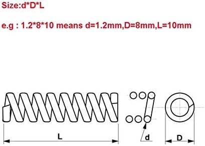Substitua o fio da mola de compressão da mola de mola de reposição DIA1.2MM DIE10MM DIA10MM 10 15 20 25 30 35 40 45