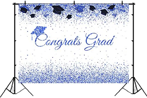 LOFARIS 2023 Cenário de graduação da classe para fotografia Parabéns Grad White e Blue Glitter Backgrates Parabéns PROMBENTO DE