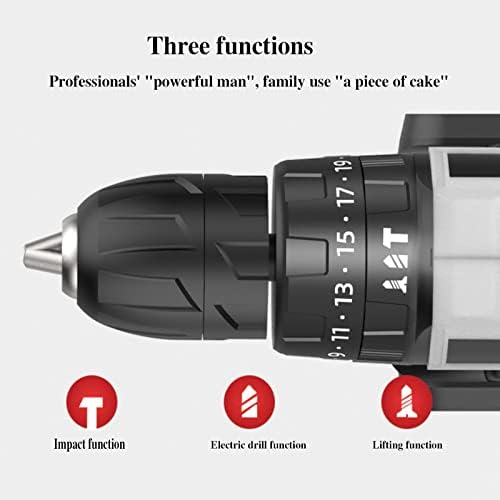 Driver de perfuração sem fio, broca de martelo de 21v sem escova com 2pcs 2.0ah Battery combi broca, 50n.m Chave de fenda elétrica,