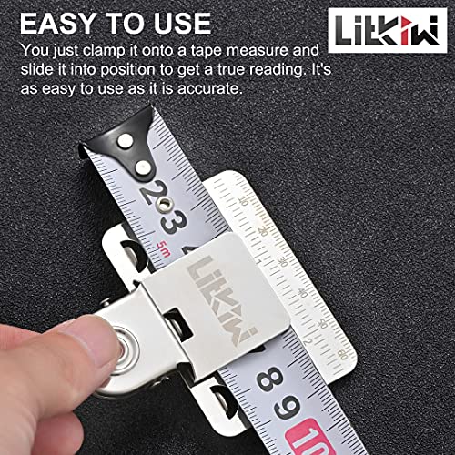 Litkiwi 1pcs em escala dupla medição clipe de fita, 304 ferramenta de medição de aço inoxidável, ferramenta de medição de posicionamento com precisão, medição de ponto fixo, ferramenta de marcação de precisão de pinça de pinça de cantos