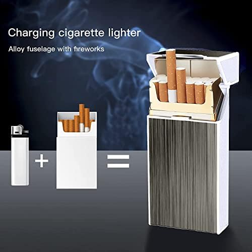 Módulo de cigarro com isqueiro elétrico Recarregável para pacote inteiro Cigarros de 110 mm 20pcs tamanho King, sem chama, à prova de vento, à prova de umidade, DXIN-B1