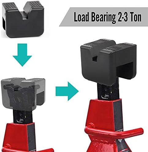 MUGE Racing Jack Stands Pad Universal Borracha Florted Rail Selds Protector 4 pacote com caixa de armazenamento