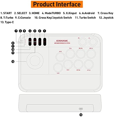 Console de jogos de arcade KINHANK, Sistema de jogos Super Console x Compatível com PS3/PS4/PC/Android/Raspberry Pi/Windows,