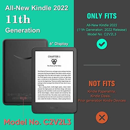 Caso Shzrgarts para Kindle All-Now, PU Cover Slim Folio Lightweight, paisagem de nuvens de céu azul