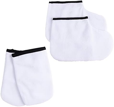 NSWD 2 pares parafina Luvas de cera Sock, para tratamento de spa de terapia térmica, suprimento de cuidados com os pés à mão, branco