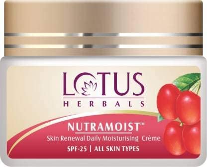 Lotus Herbals renovação de pele diária Creme hidratante SPF 25 Nutramoist 50g Novo