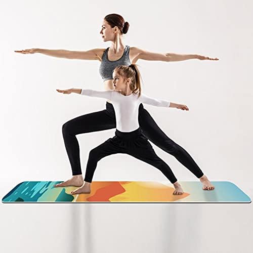 Exercício e fitness de espessura sem escorregamento 1/4 tapete de ioga com impressão de caiaque em primeira pessoa para
