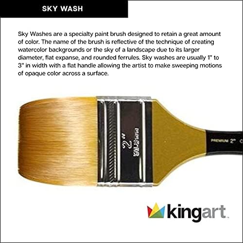 Kingart ™ 9750-1, Brush Premium Artist, Golden Taklon Sky Wash - Tamanho: 1