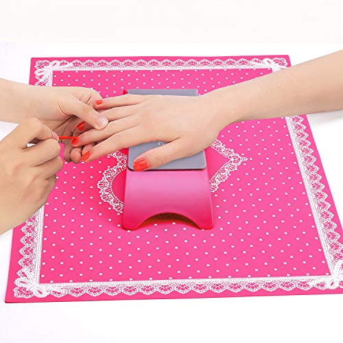 Travesseiro de almofada à mão de silicone da arte da unha Noverlife, manicure mesa de mesa de mesa de mesa de silicone braço de unhas, ferramentas de conjunto de manicure laváveis ​​dobráveis, almofada de suporte à mão de salão de salão