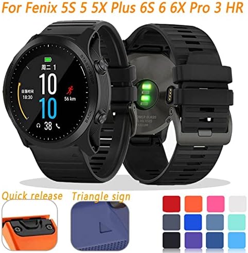 Adaara 20/22/26mm WatchBand para Garmin Fenix ​​6 6s 6x Pro 5 5x 5s mais 3HR 935 MK2 Banda de silicone Retor