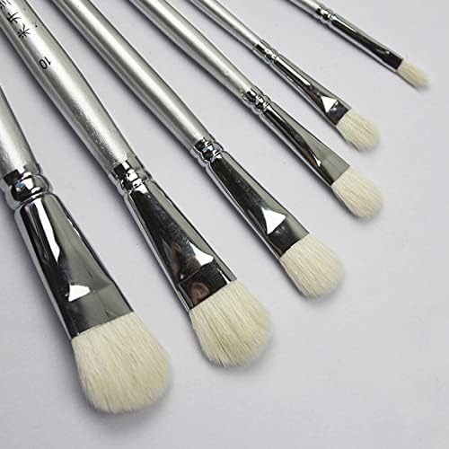 Conjunto de pincéis Filbert, 6 PCs Artista Brush for Acrylic Oil Watercolor Gouache Artist Professional Painting Kits