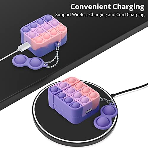 Jiunai para aeropods, estojo de bolha de bolha para alívio do estresse do airpod 3D Proteção completa à prova de choque