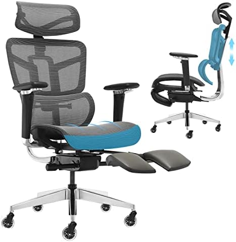 Cadeira de escritório ergonômico de Samofu com descanso para os pés, cadeira de mesa de fundo com 3D Backrest ajustável, cadeira de