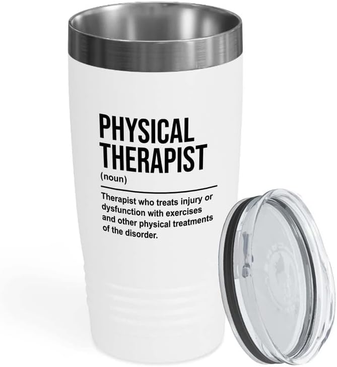 Flairy Land Fisical Therapeuta White Tumbler 20oz - Fisioterapeuta - Fisioterapeuta Fisioterapia Presente PT Mês Assistente