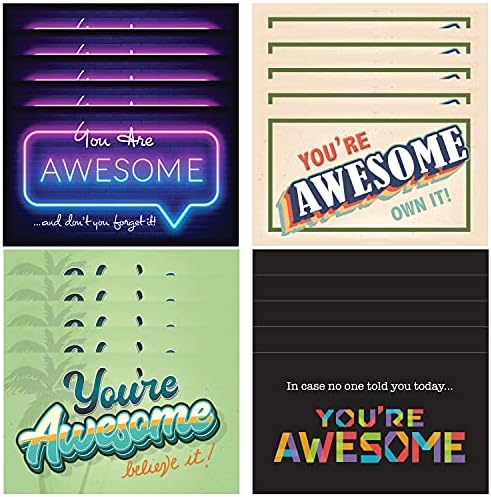 Youngever 300 pacote Você é um cartão incrível, 4 cartões de designs inspirados exclusivos, cartões de incentivo do tamanho de um