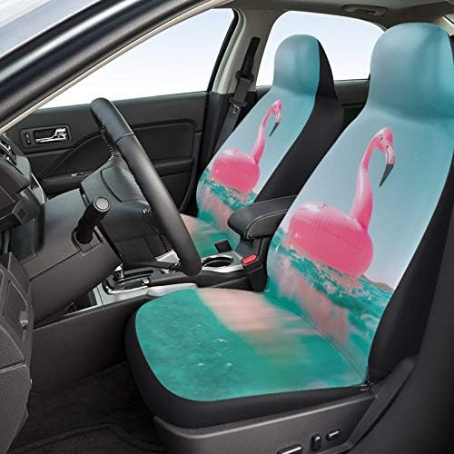 Youngkids Tropical Flamingo Sunshine Print Car Seat Capas de 2 peças Conjunto de carros frontal universal Cushion