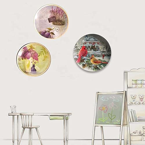 Kasen fofo de inverno chickadee cardeal pintando peitos azuis pássaros e árvores placas decorativas de decoração