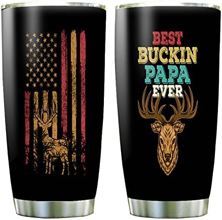 Presentes de Artbros para homens 20 oz caneca de café com capa de viagem com isolamento - Presentes de Natal para Padre Papa - Aço inoxidável Copa do copo de alces de parede dupla com tampa com tampa