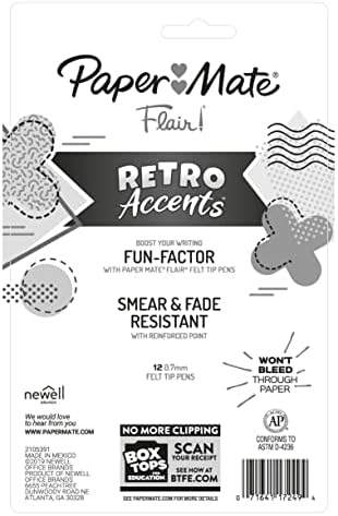 12 pacotes: 12 ct. Paper Mate® Flair® Retro Accents ™ Felt Tip Pen Set