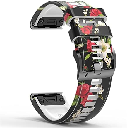 FACDEM 22mm 26mm Relógio inteligente Strap para Garmin Fenix ​​7 7x 5 6 5x 6x Pro epix 3HR impressão de silicone smartwatch pulseira de pulseira correia