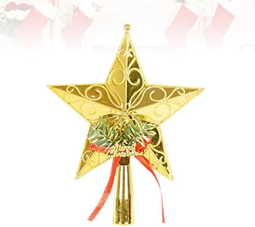 AMOSFUN 2PCS Christmas Star Topper Xmas Tree Star Topper Christmas Treetop Decorations Xmas Party Star Ornament