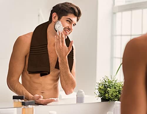 Utopia toalhas pacote de banho luxuoso - 1 600 gsm de toalhas marrom escuro com 1 folha de banho de jumbo - 600 gsm 2 pacote