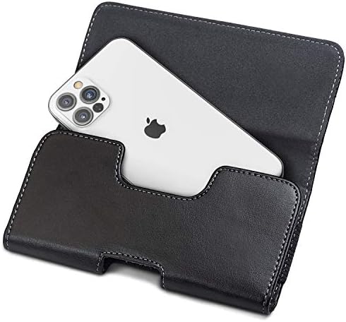 Bolsa encosada compatível com iPhone 12 Pro Max Holster - Porto de clipe de cinto de ajuste seguro com loops de cinto de