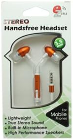 SkyTouch Orange 3,5 mm de fone de ouvido apareceu com botão liga/desliga e microfone